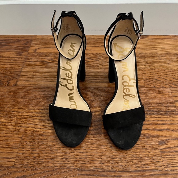 Sam Edelman black suede block heeled sandals, size 7.5 - Picture 5 of 7